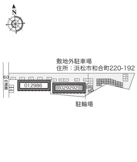 ★手数料０円★浜松市中区和合町　月極駐車場（LP）